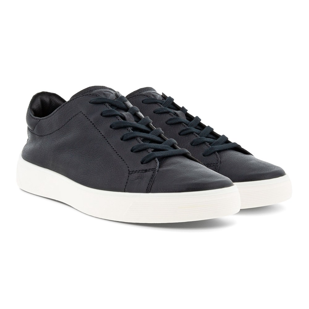 Mens Sneakers - ECCO Street Tray Laced - Black - 2143OHADM